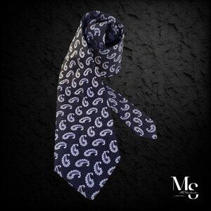 SERICA Gray Paisley Silk Tie In Made Italy W: 3.5" EX COND